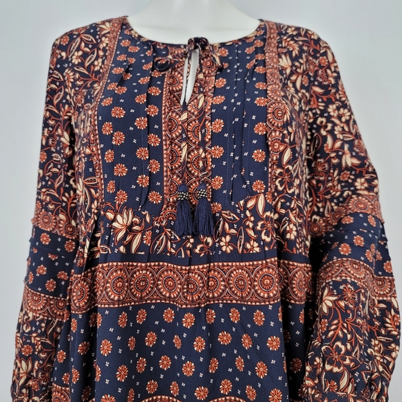 Nwot Daniel Rainn Tassel Tie Long Sleeve Blouse - Picture 3 of 11